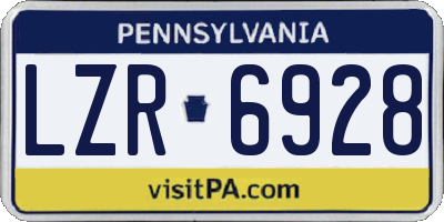 PA license plate LZR6928