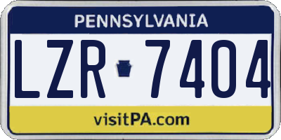 PA license plate LZR7404