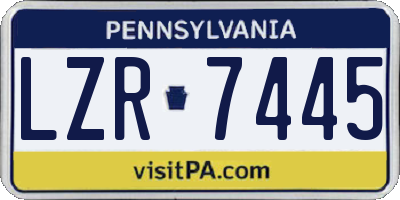 PA license plate LZR7445