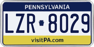 PA license plate LZR8029