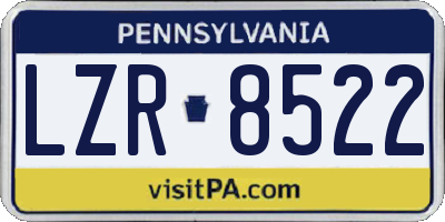 PA license plate LZR8522