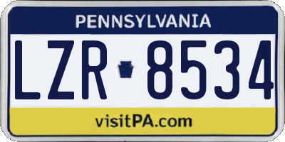 PA license plate LZR8534
