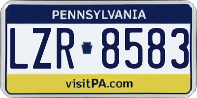 PA license plate LZR8583