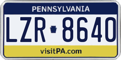 PA license plate LZR8640