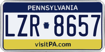 PA license plate LZR8657