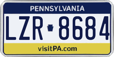 PA license plate LZR8684