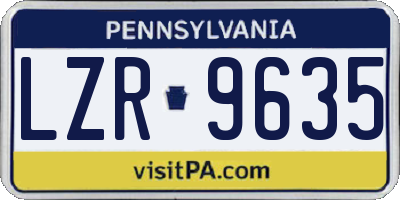 PA license plate LZR9635