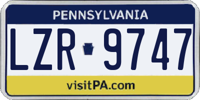 PA license plate LZR9747