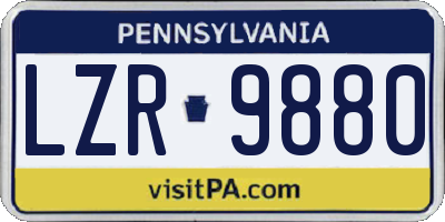PA license plate LZR9880