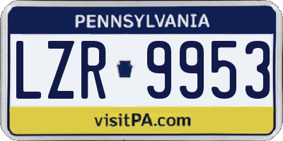 PA license plate LZR9953