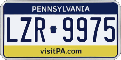 PA license plate LZR9975