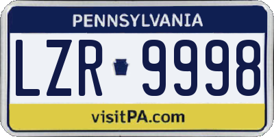 PA license plate LZR9998