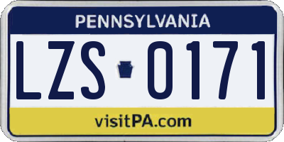PA license plate LZS0171