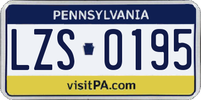 PA license plate LZS0195