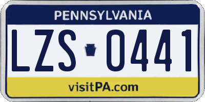 PA license plate LZS0441