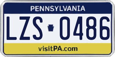 PA license plate LZS0486