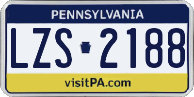 PA license plate LZS2188