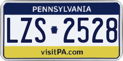 PA license plate LZS2528