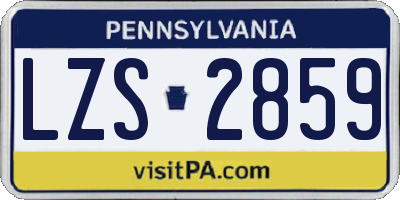 PA license plate LZS2859