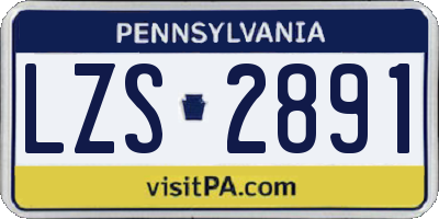 PA license plate LZS2891