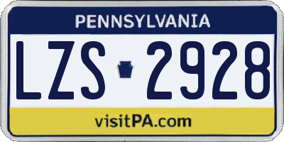 PA license plate LZS2928