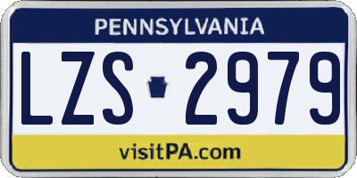 PA license plate LZS2979