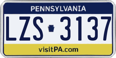 PA license plate LZS3137