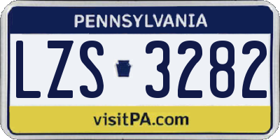 PA license plate LZS3282