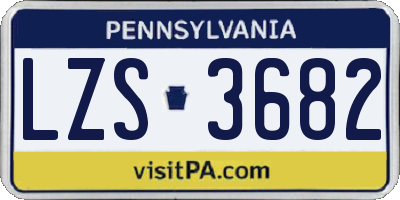 PA license plate LZS3682