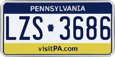 PA license plate LZS3686