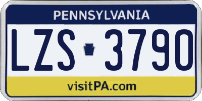 PA license plate LZS3790