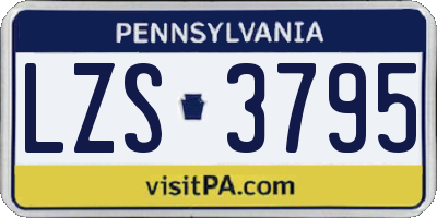PA license plate LZS3795