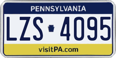 PA license plate LZS4095