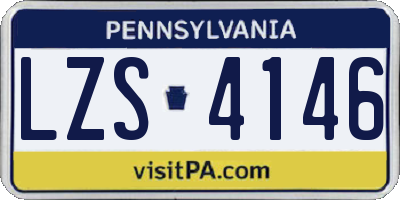 PA license plate LZS4146