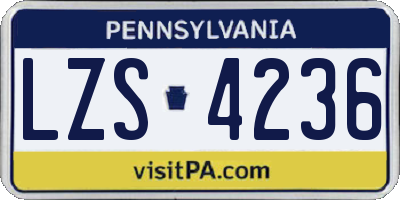 PA license plate LZS4236