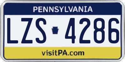 PA license plate LZS4286