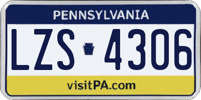 PA license plate LZS4306