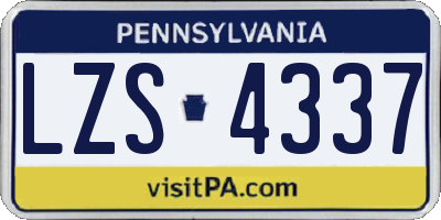 PA license plate LZS4337