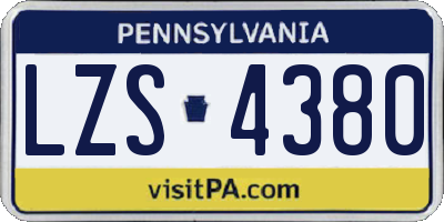 PA license plate LZS4380