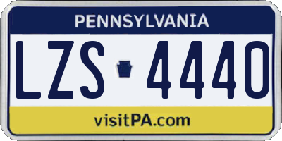 PA license plate LZS4440