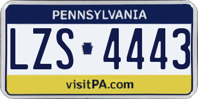 PA license plate LZS4443