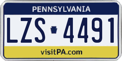 PA license plate LZS4491