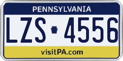 PA license plate LZS4556