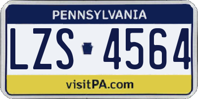 PA license plate LZS4564