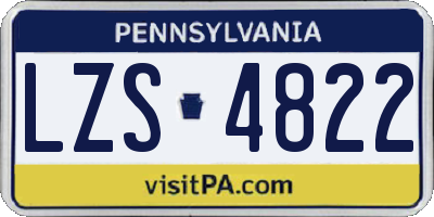 PA license plate LZS4822
