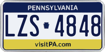 PA license plate LZS4848