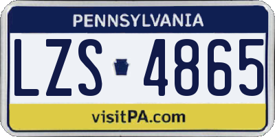 PA license plate LZS4865
