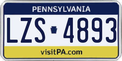 PA license plate LZS4893