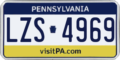 PA license plate LZS4969