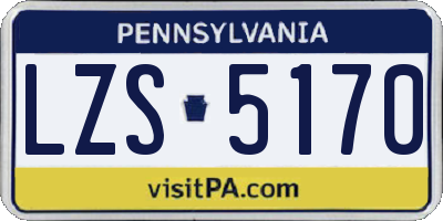 PA license plate LZS5170